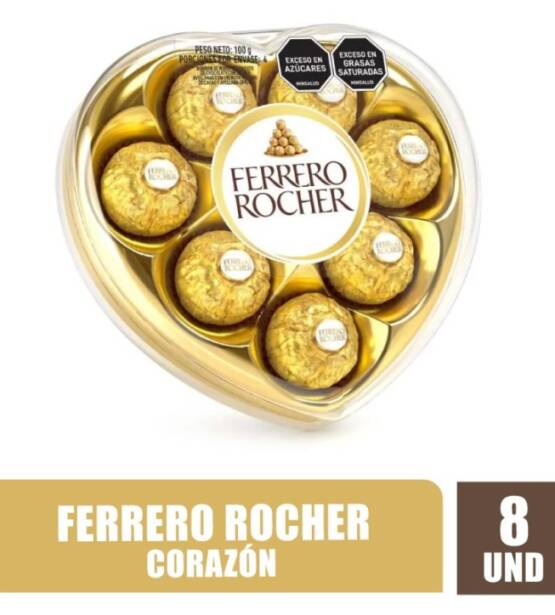 ferrero corazon 8 unidades